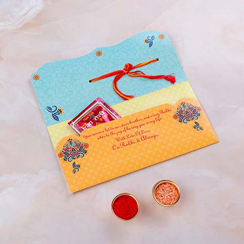 Wonderful Rakhi mailer with Roli chawal and Envelope