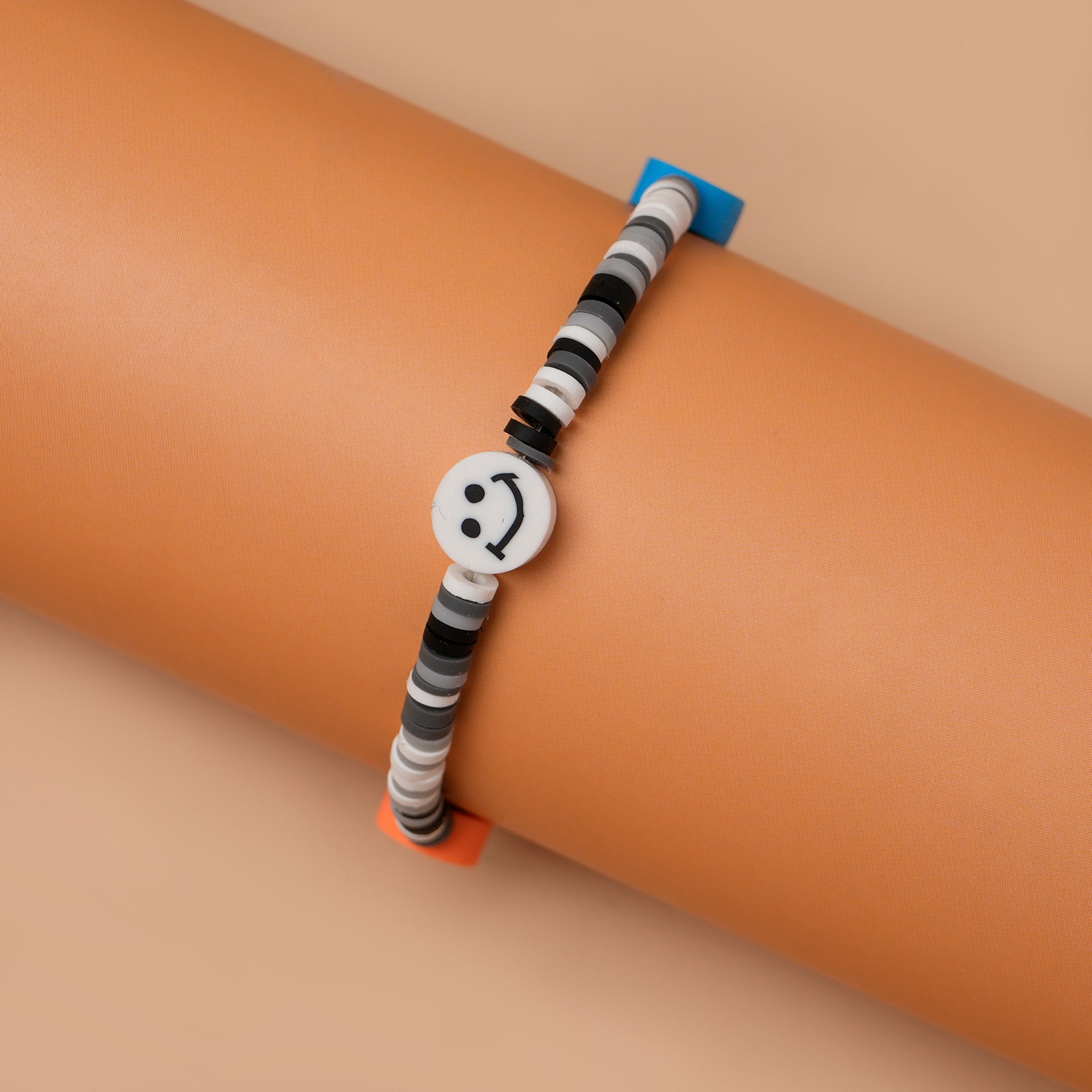White Loop Smiley Bead Friendship Bracelet