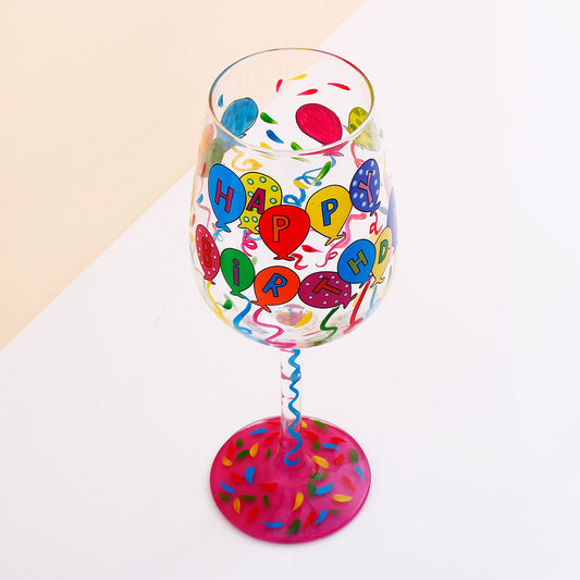Happy Birthday Quoted Birthday Wine Glass