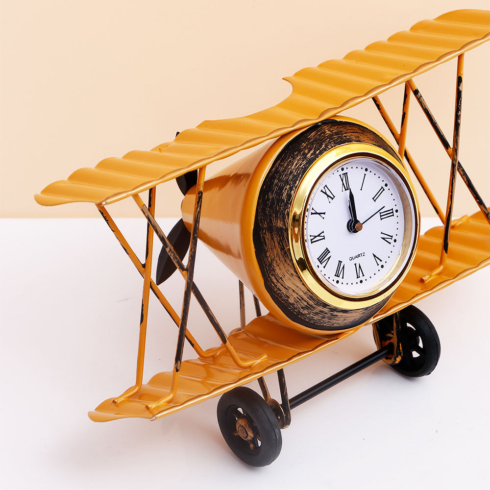 Aircraft Table Clock - Yellow