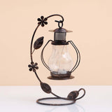 Rustic Metal Lantern with Glass Jar Light