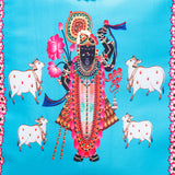 Shree Narayan Ethnic Handcrafted  Zip Up Fabric Bag - Blue