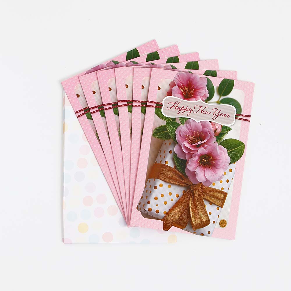 Pack of 6 Joyful New Year Greeting Card with Envelope