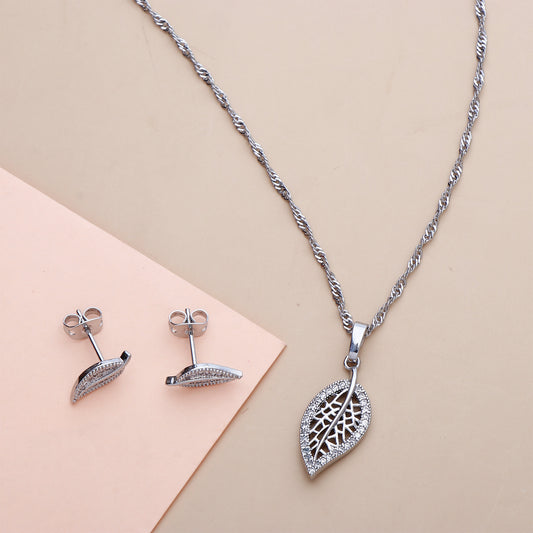 Autumn Leaf Pendant with Earring Set
