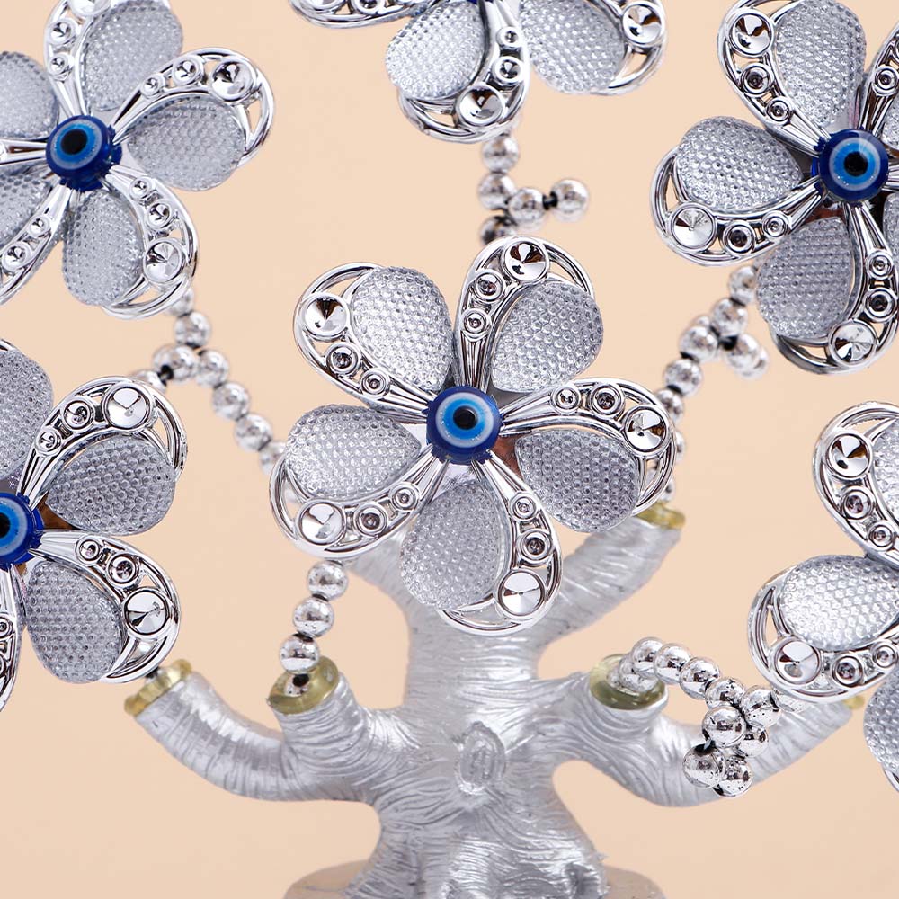 Silver Blooms Evil Eye Vase