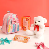 Shimmer Blue Bag with White Teddy and Greeting Card