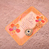 Golden Evil Eye Keychain With Sister Greeting Card