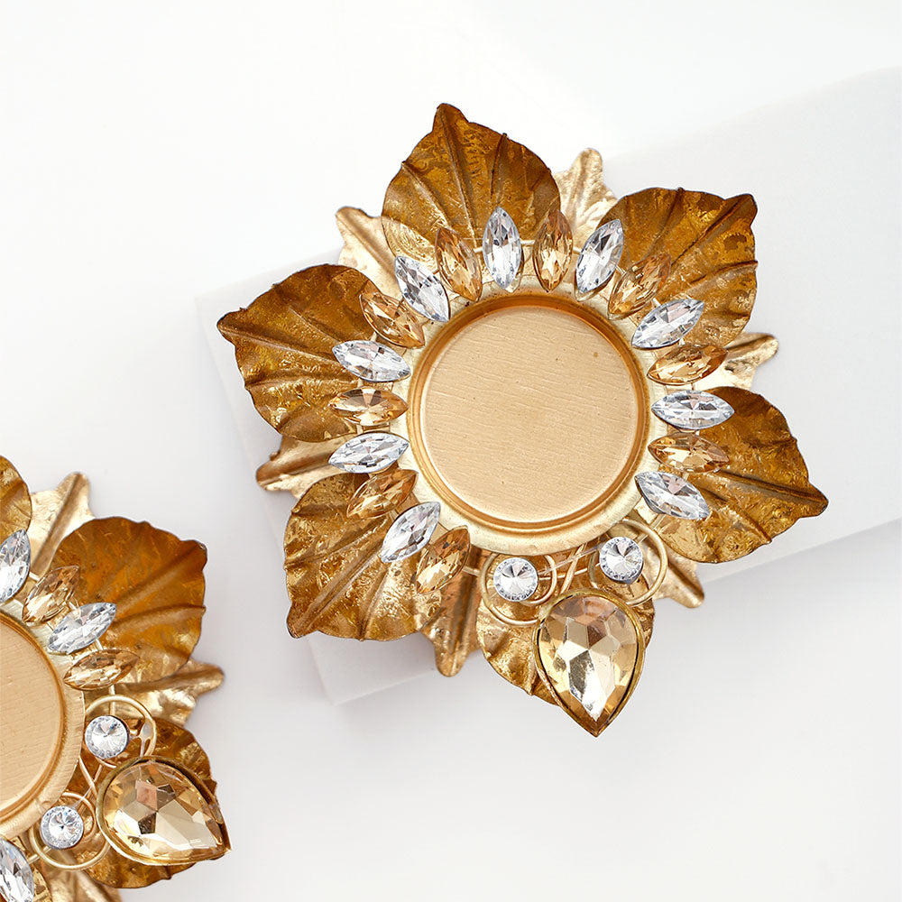 Leaves Handcrafted Metal Diya Pack of 2