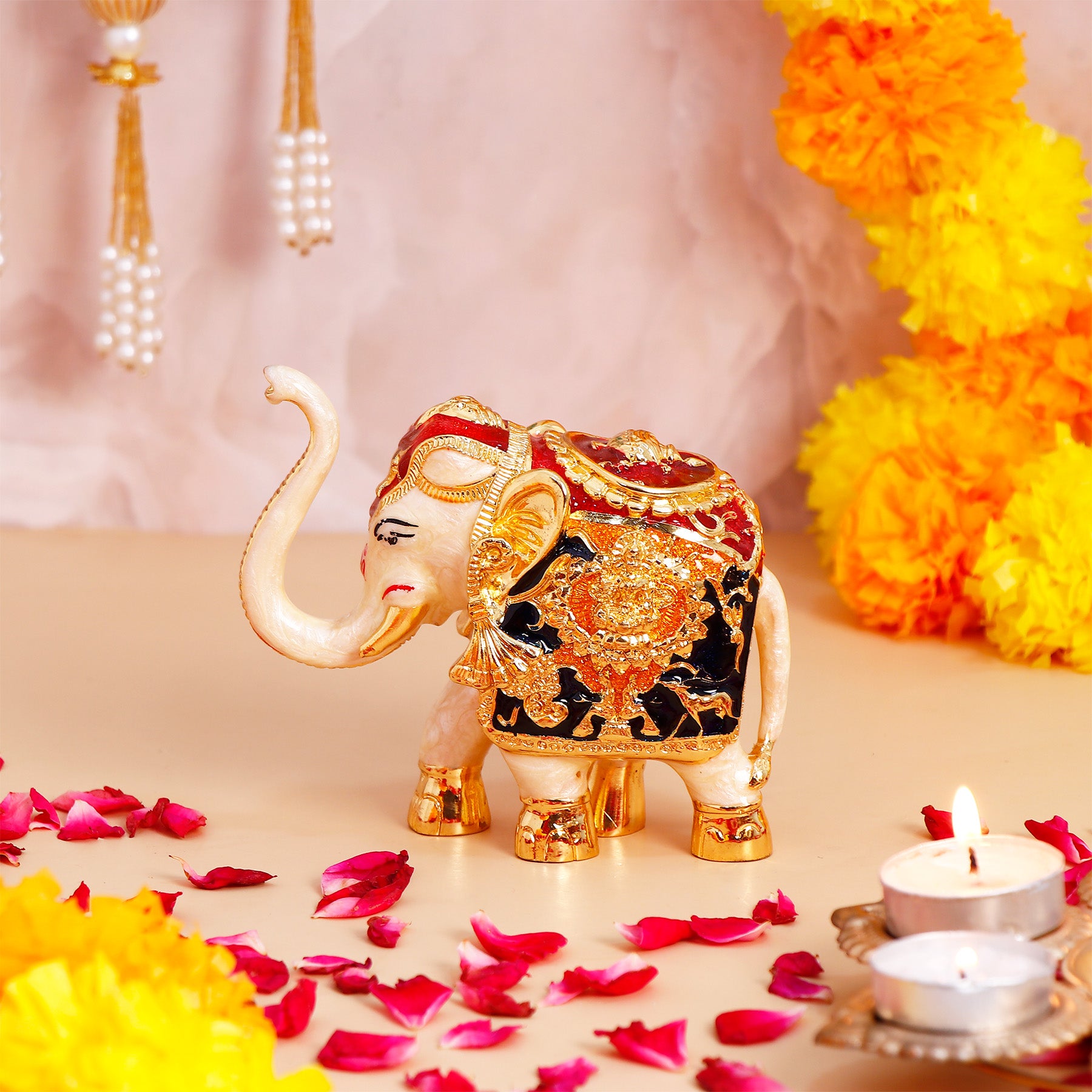Majestic Vastu Golden Divine Elephant - Large
