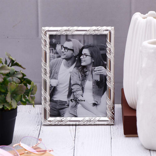 Silver Plated Bordered Engraved Photo Frame