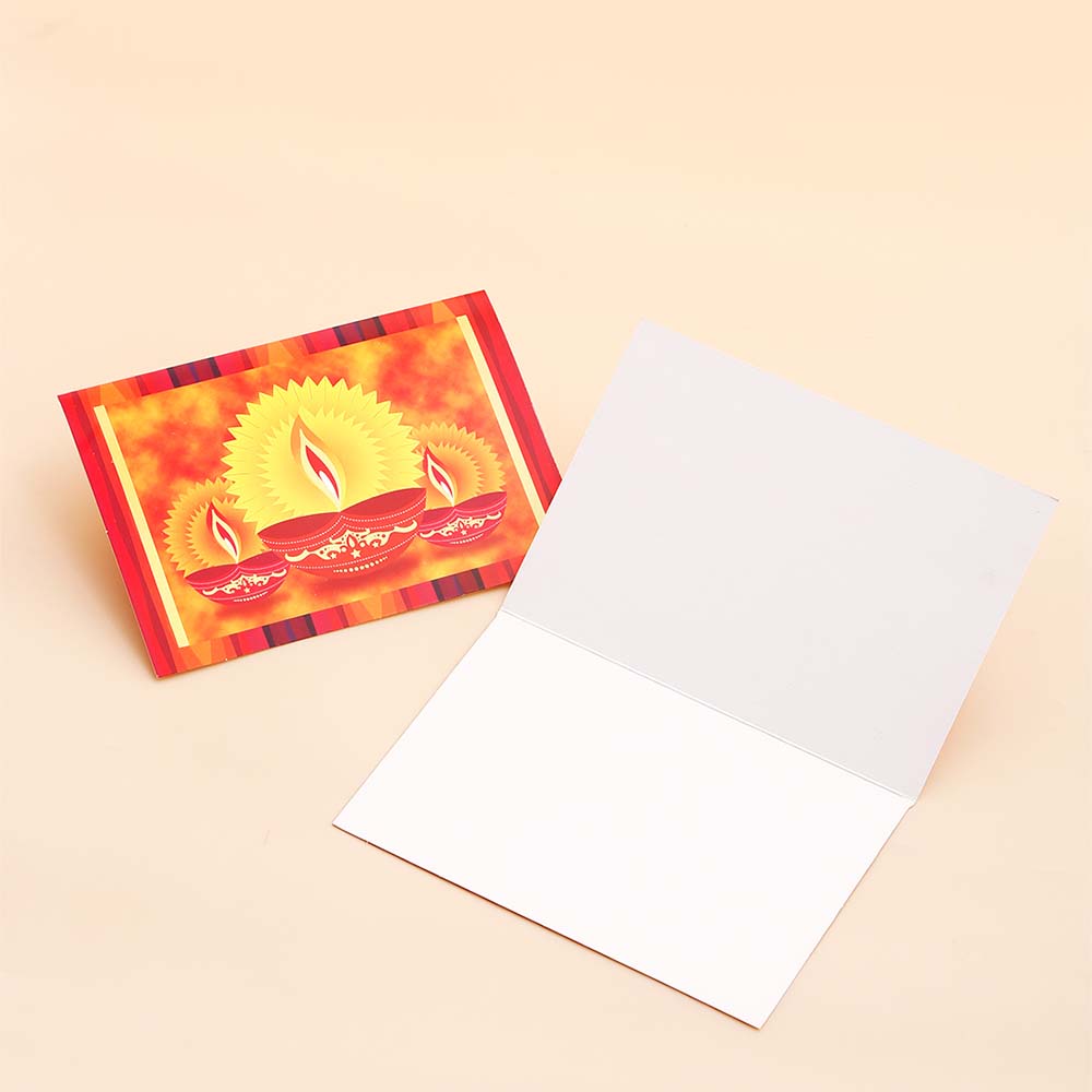 Elegant Diwali Seasons Greeting Card Pack Of 10