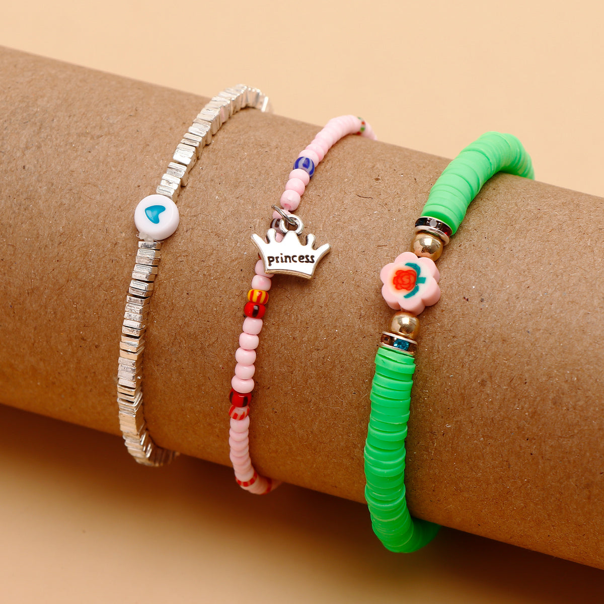 Princess Charm Multi Layer Bracelet Set