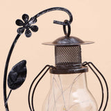 Antique Metal Lantern with Glass Jar Light