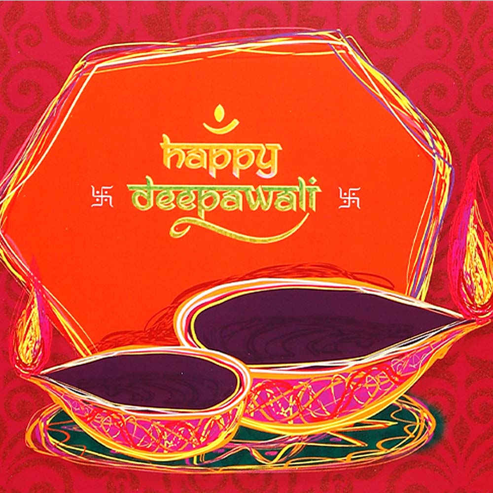 Shubh Deepavali Seasons Greeting Card Pack Of 10
