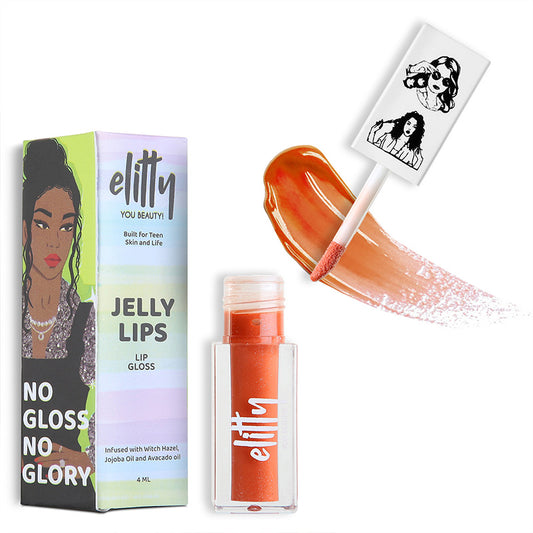 Elitty Jelly Lips- Nude Lip Gloss for High Shine, Glossy Finish - Pretty Woke (4ml)
