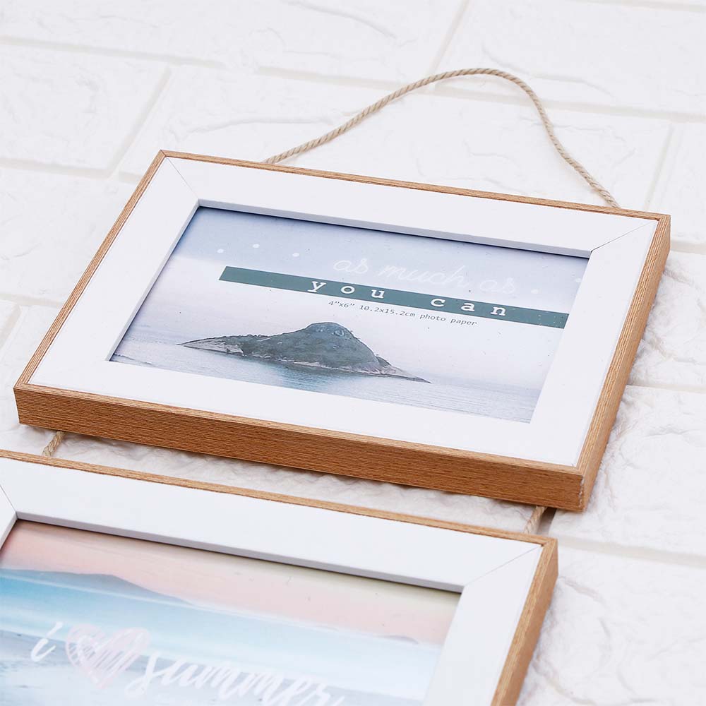 Ivory Dual Space Hanging Photo Frame
