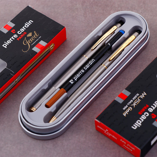 Pierre Cardin Kriss Satin Nickle Set 0f Roller Pen and Ball Pen