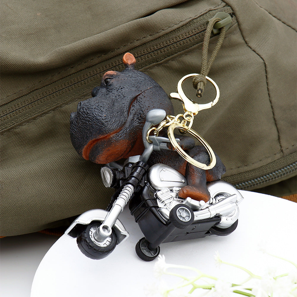 Hippo Bike Ride Keychain