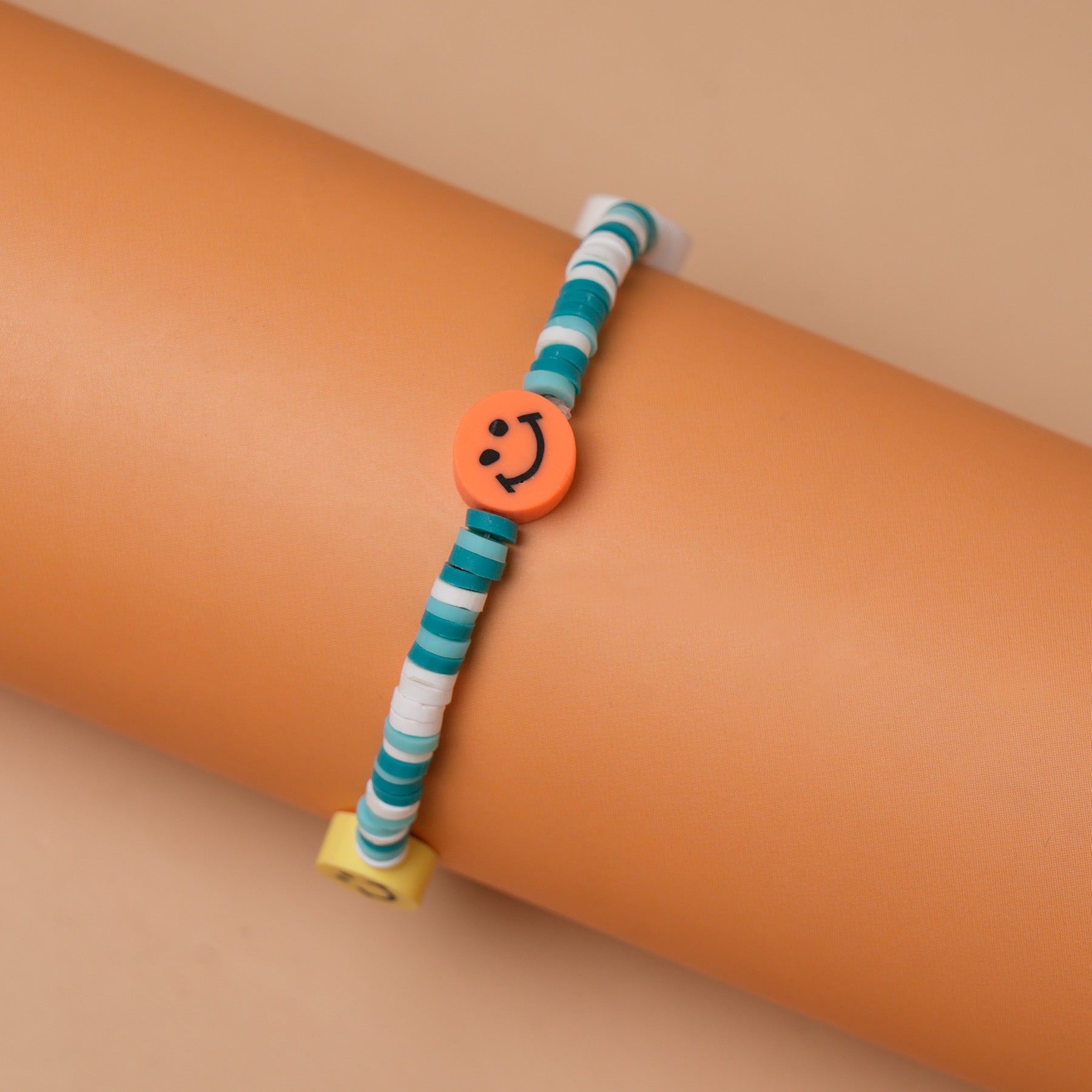 Sea Blue Loop Smiley Bead Friendship Bracelet