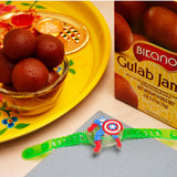 Captain America Green Rakhi with Gulab Jamun