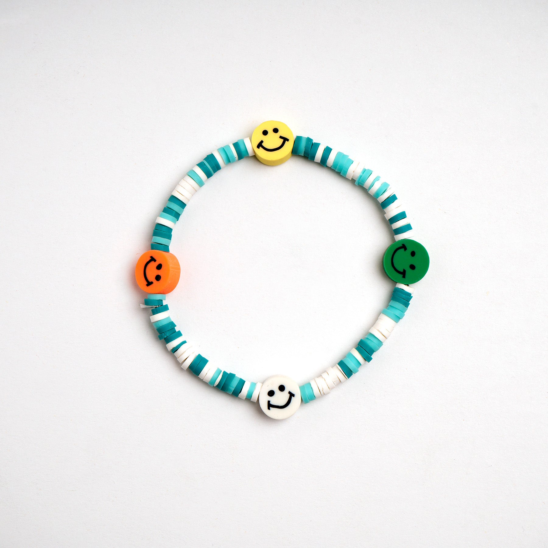 Sea Blue Loop Smiley Bead Friendship Bracelet