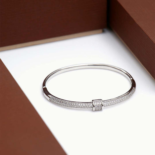 Statement Square Silver Bracelet