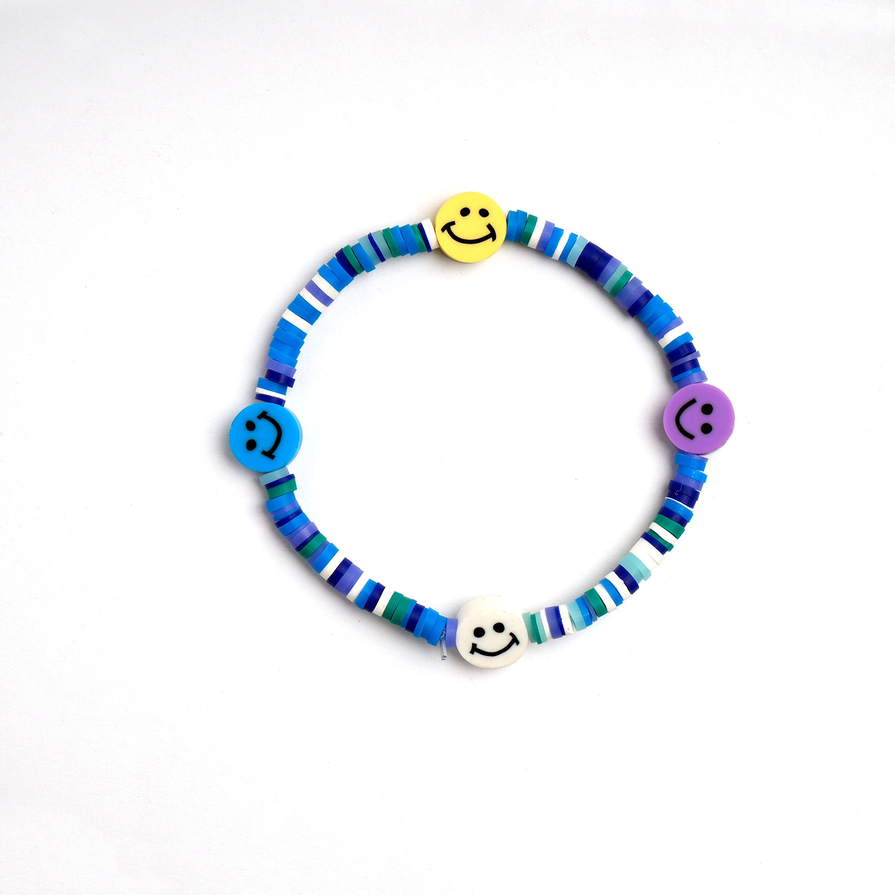Blue Loop Smiley Bead Friendship Bracelet