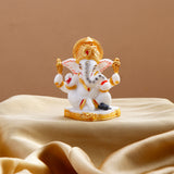 Lord Ganesha Idol with Handcrafted Diya Pack of 4