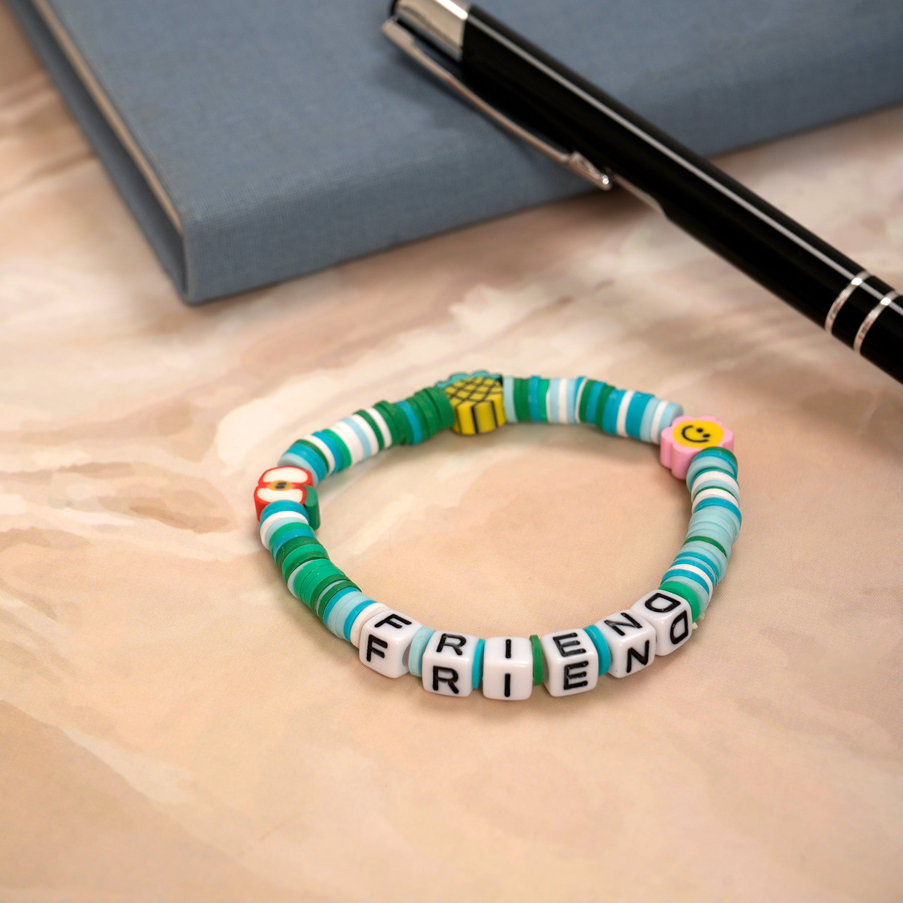 Sea Blue Loop Fruit Bead Friendship Bracelet