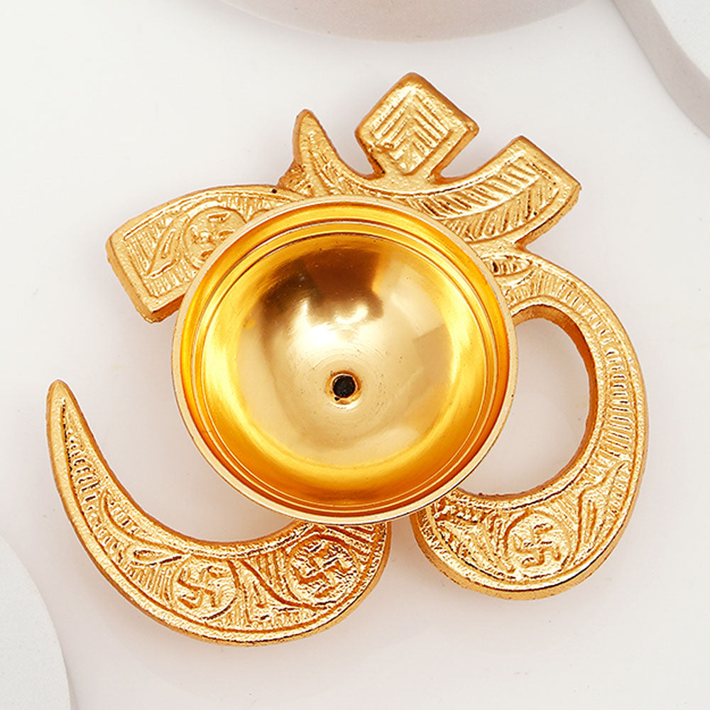 Golden Om Akhand Jyoti Diya