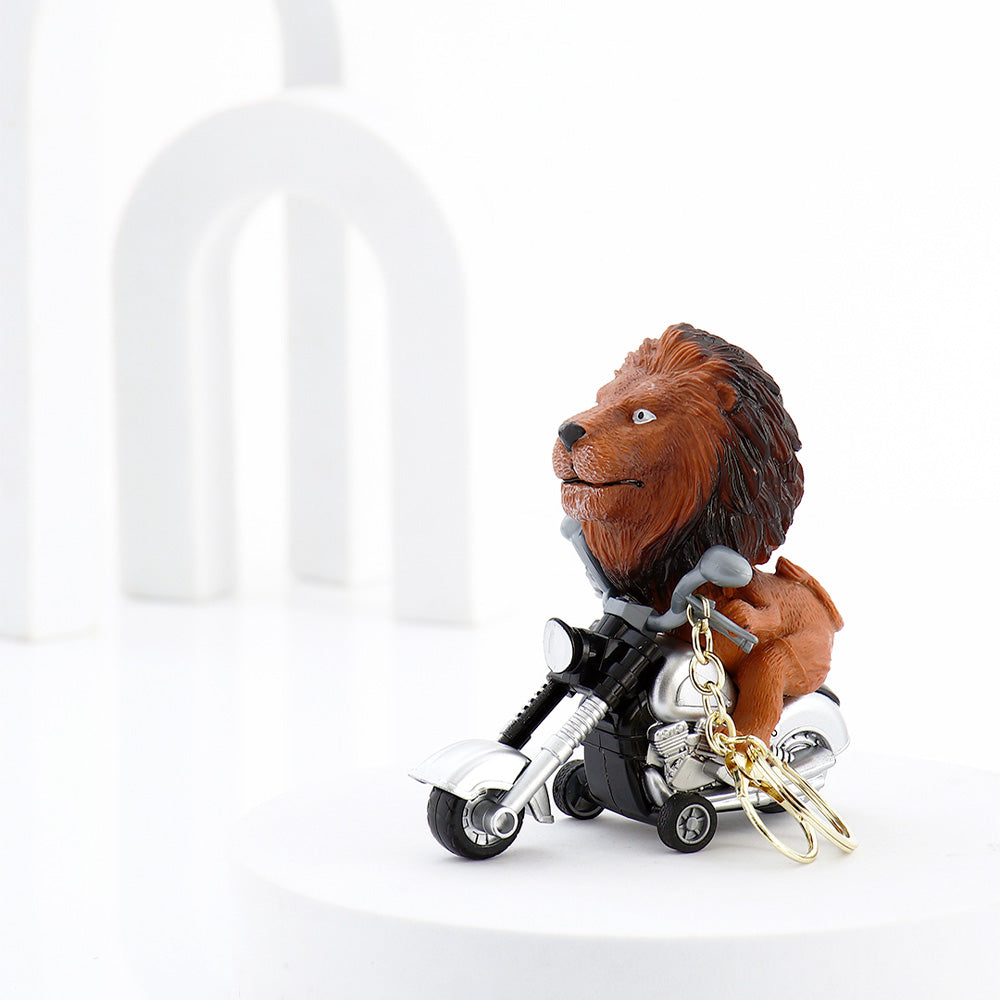 Lion Bike Ride Keychain