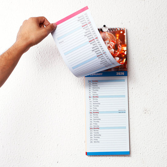 Shree Ganesha 2026 Wall Calendar With Envelope