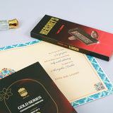 Ajmal Gold Series Perfume with Rakhi Greeting Card and Hersheys Dark Chocolate