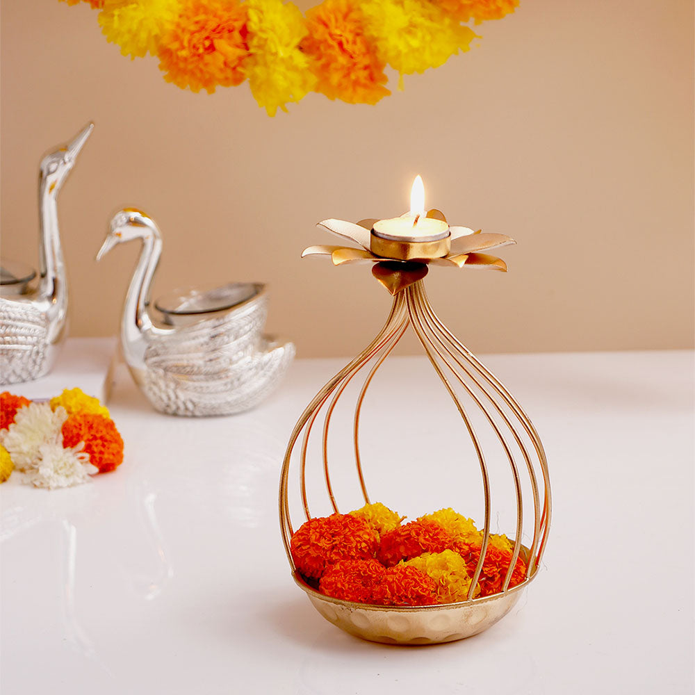 Lotus Tealight Diya Bowl Stand