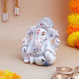 Lord Ganesha Idol with Silver Emblishment