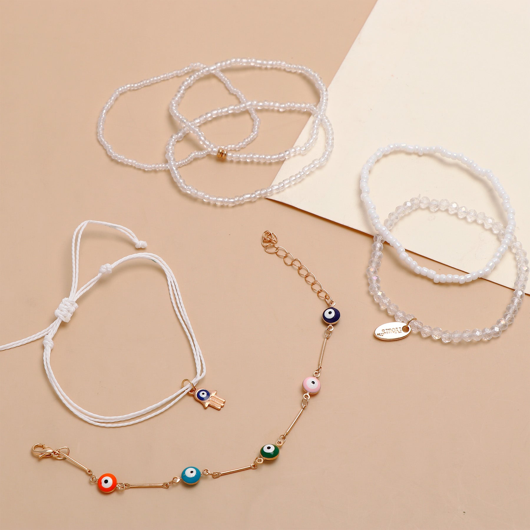 White Fairy Multi Layer Bracelet Set