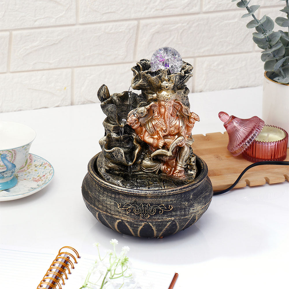 Divine Ganesha Spiritual Fountain with LED Light