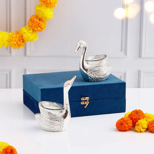 Pair of Swans Scented Candle Holders