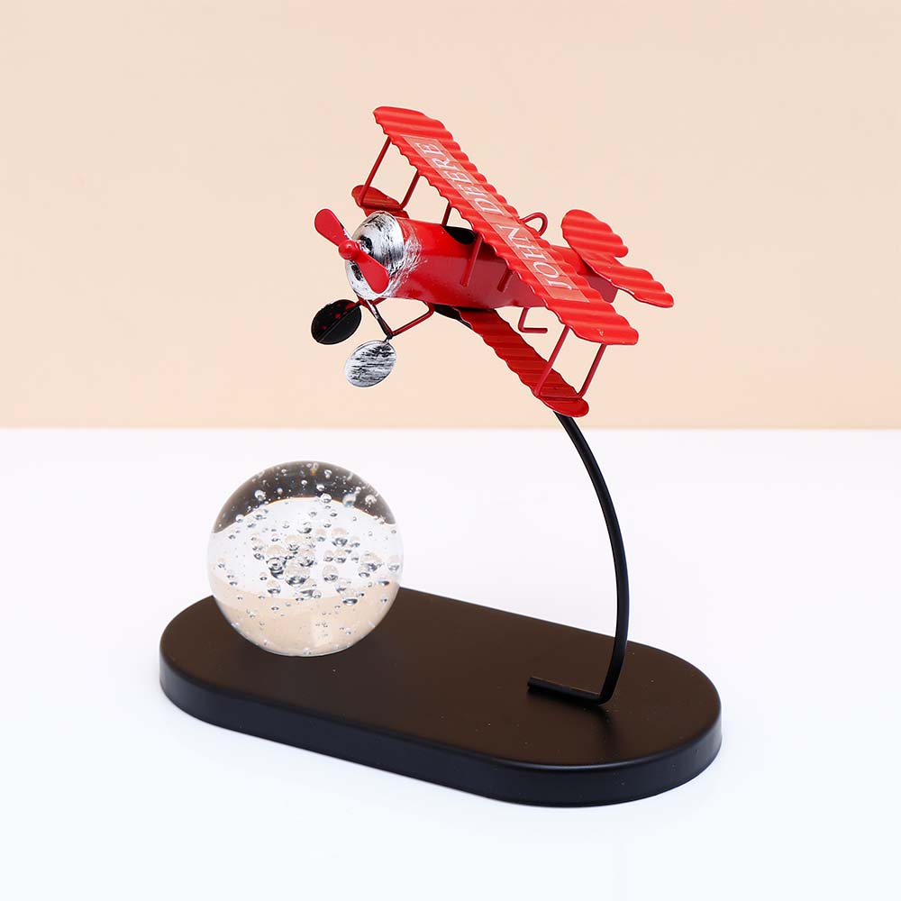 Crystal Ball Paper Weight Table Top Decor - Red
