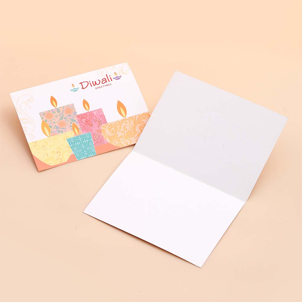 Minimalist Diwali Seasons Greeting Card Pack Of 10