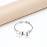 White Elephant Charms Silver Bracelet