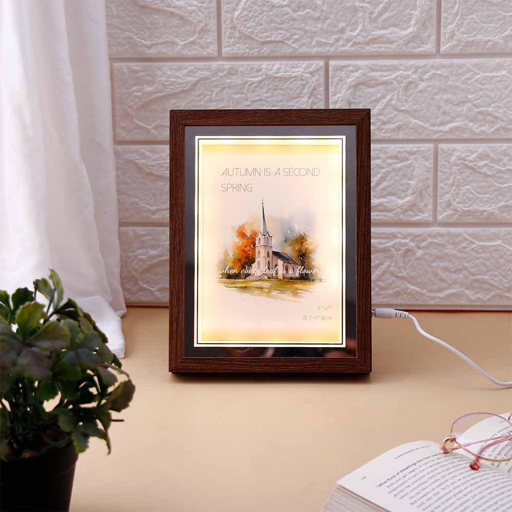 Classic Wooden LED Photo Frame