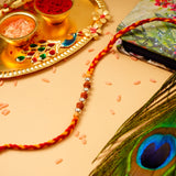 Rudraksh Silver Rakhi with Ferrero Rocher 200 GM 