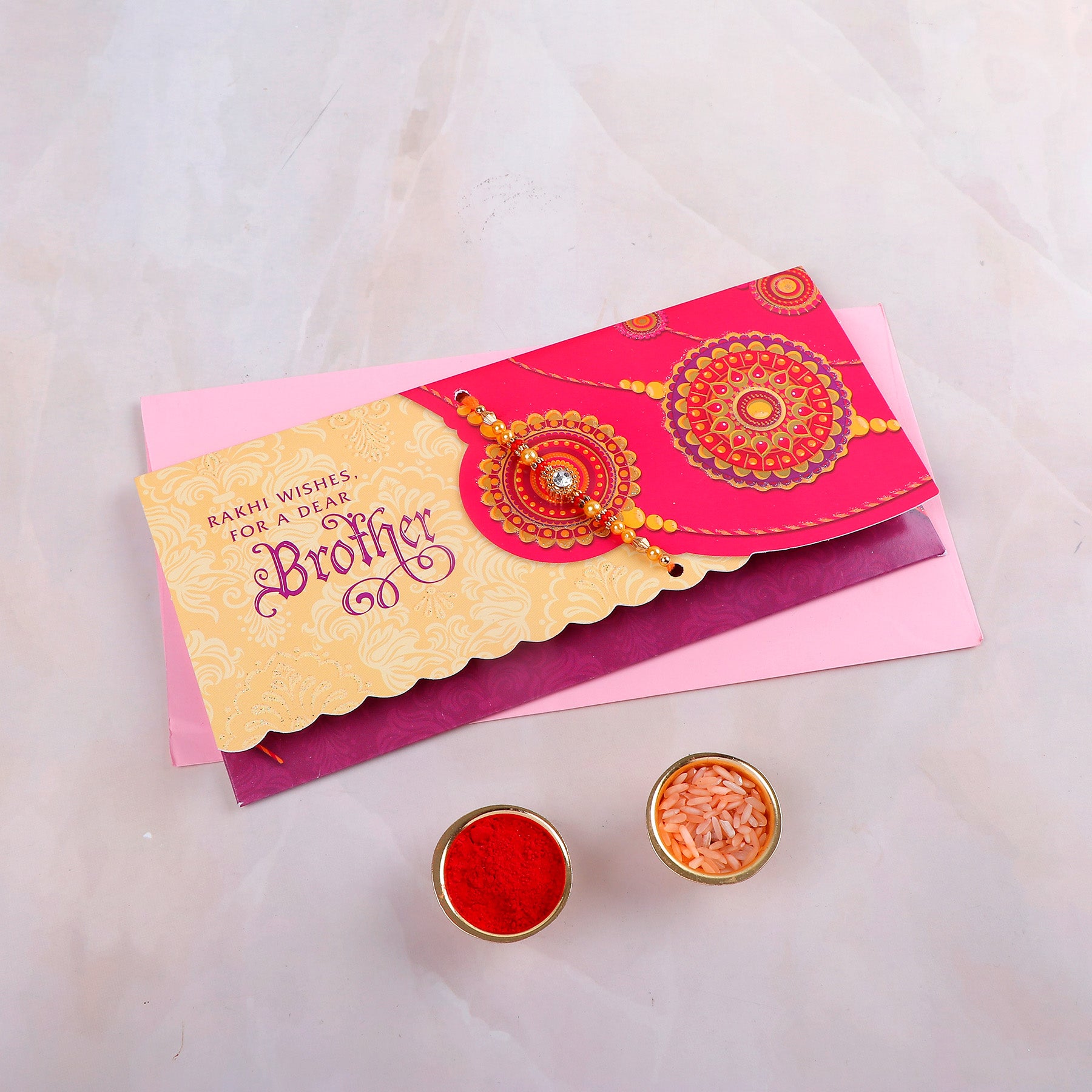 Dear Brother Rakhi mailer with Roli chawal and Envelope Pack of 3