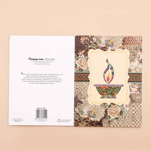 Pack Of 50 Sparkling Diwali Seasons Greeting Card