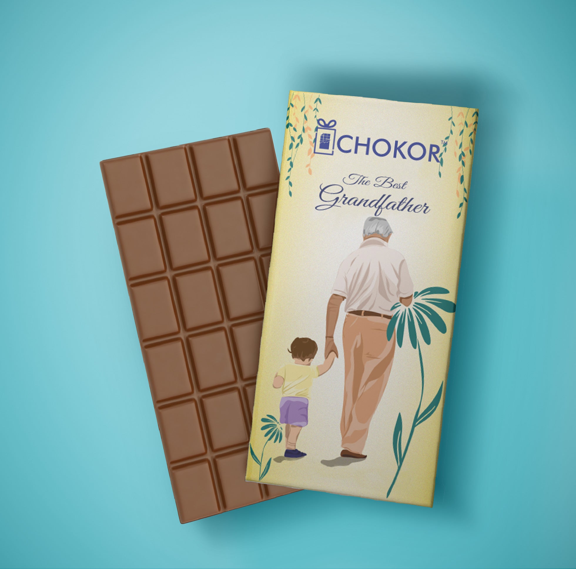 CHOKOR Best Grandfather-  Coffee Flavoured Almond Chocolate Bar