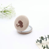 Beige Knitted Compact Mirror