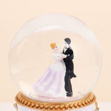 Pink Romantic Couple Musical Snow Globe