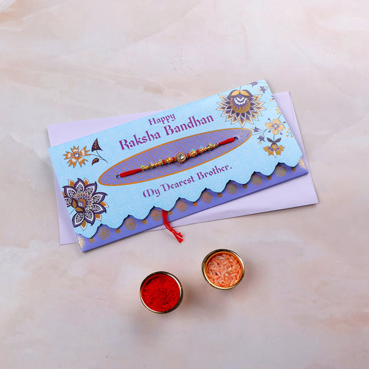 Rakhi mailer with Roli chawal and Envelope Pack of 3