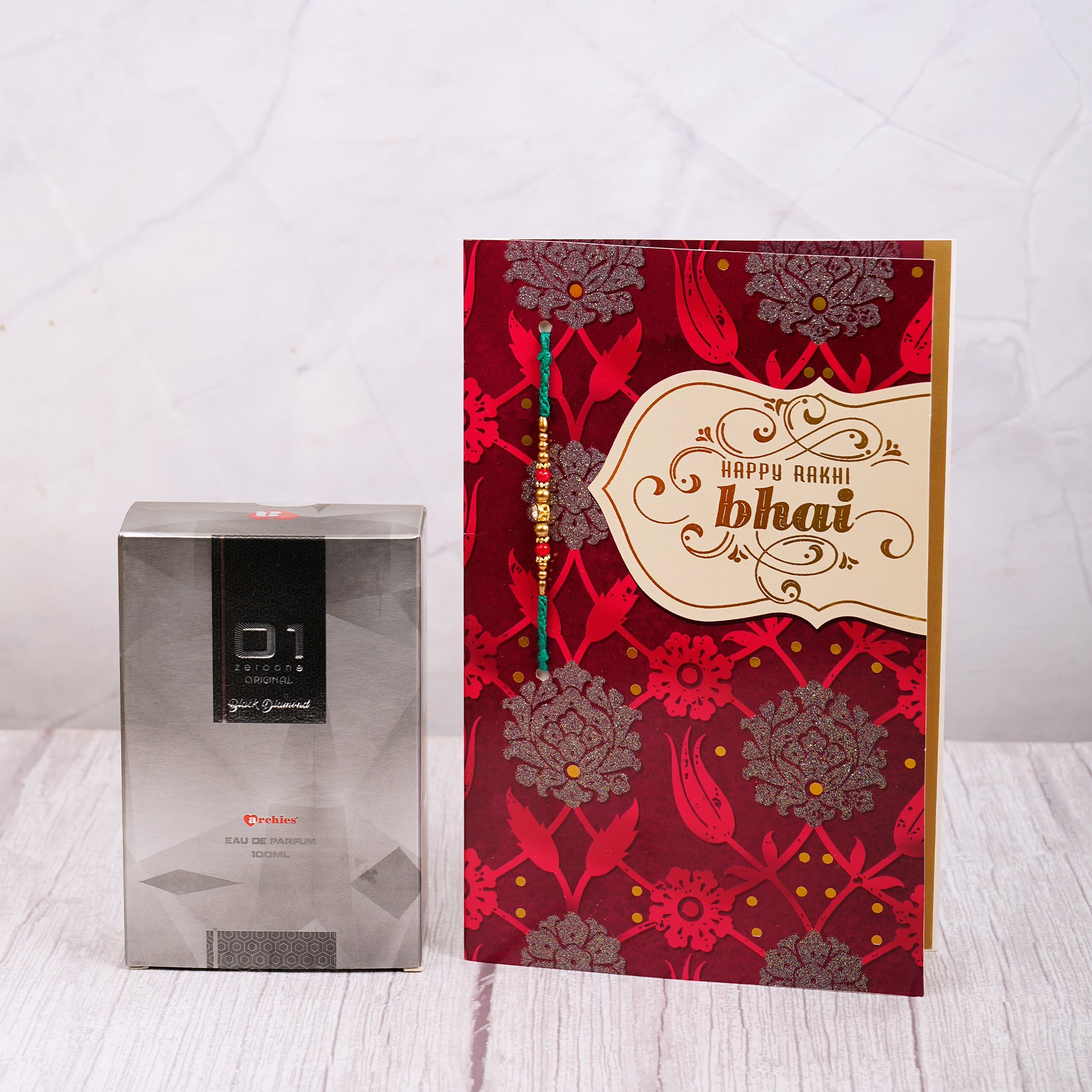 Black Diamond Perfume with Happy Rakhi Greeting Card